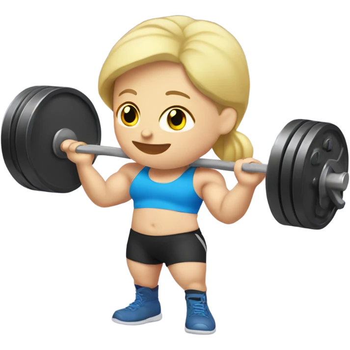 Blond Weightlifter holding “For-Way” sign emoji