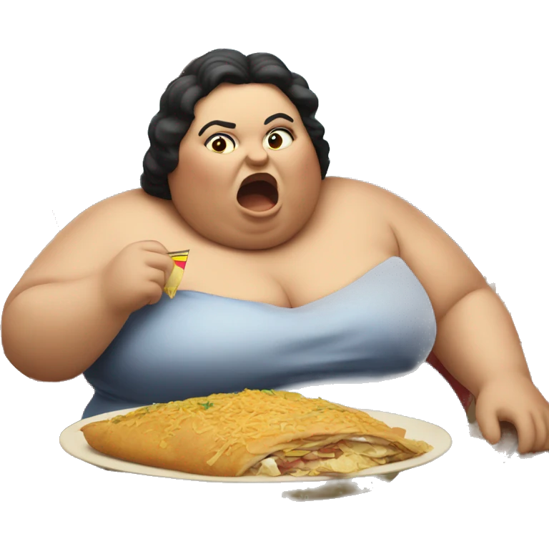 fat lady eating a burgee emoji