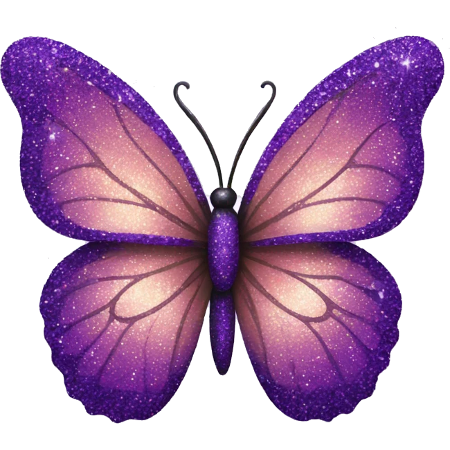 Glitter butterfly purple emoji
