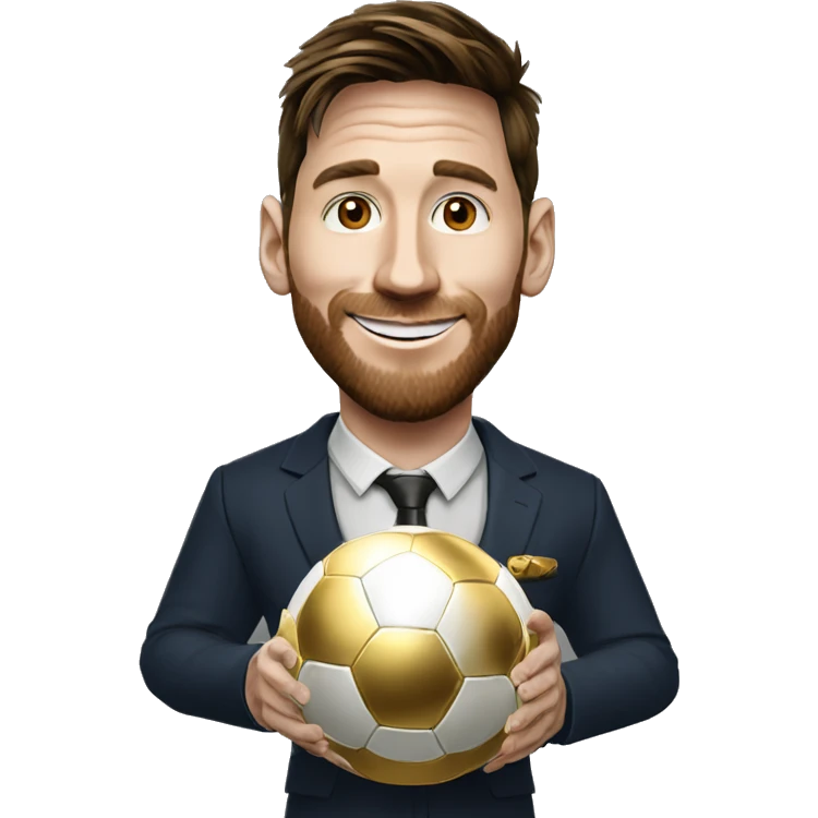 Messi avec le ballon d'or en cérémonie du ballon d'or emoji