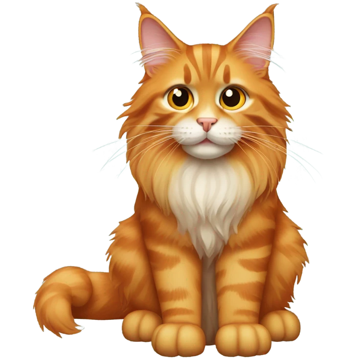 Orange Maine coon cat emoji