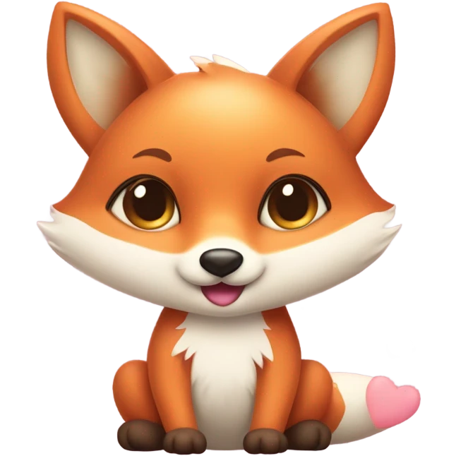 kawaii fox love emoji