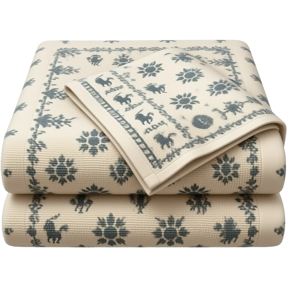 A breathtakingly beautiful highly detailed vintage folded towels with old money ralph lauren aesthetic pattern. Pattern to be very feminine looking, 8k, 600 dpi. No emoji icons no emoji faces no human figures emoji