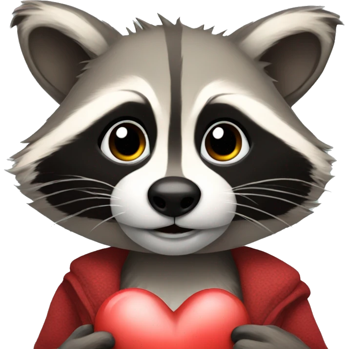 Racoon with heart emoji