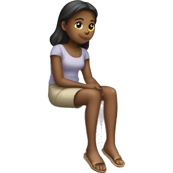 girl sitting on a stone in heaven emoji