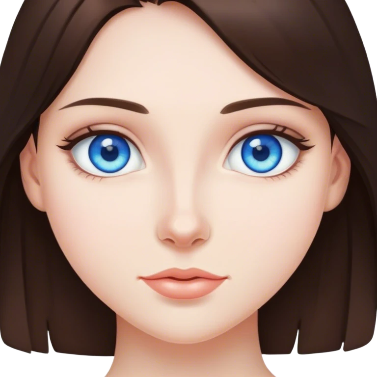 Brunette,blue eye emoji