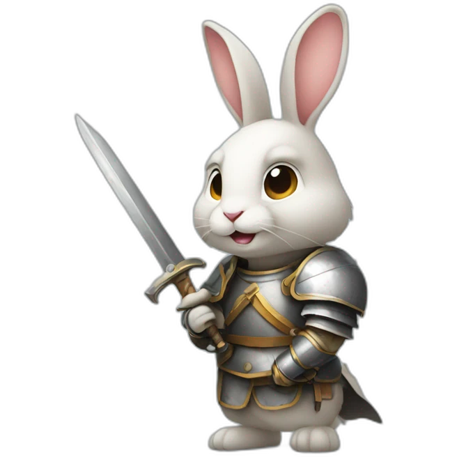 A rabbit that is a knight emoji