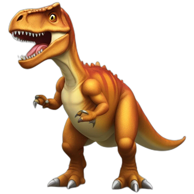 a tyrannosaurus with two mugs of beer emoji