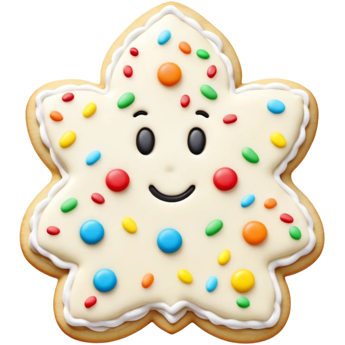 decorated sugar cookie with frosting emoji
