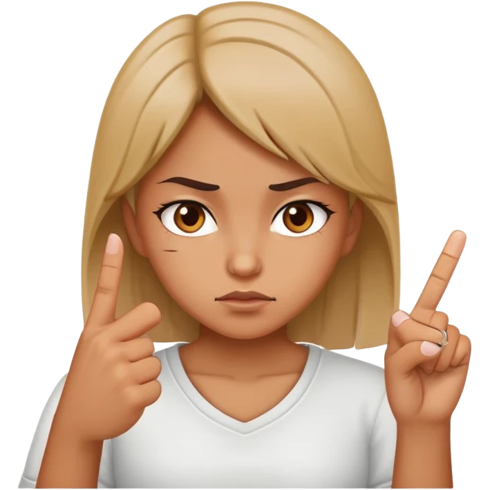 girl with middle finger emoji