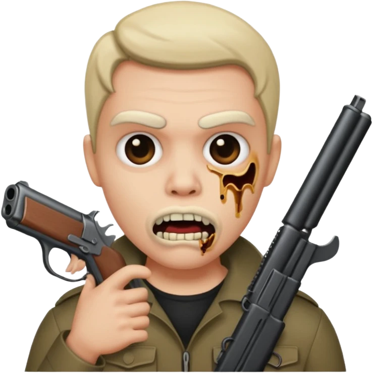 Gun in a mouth emoji
