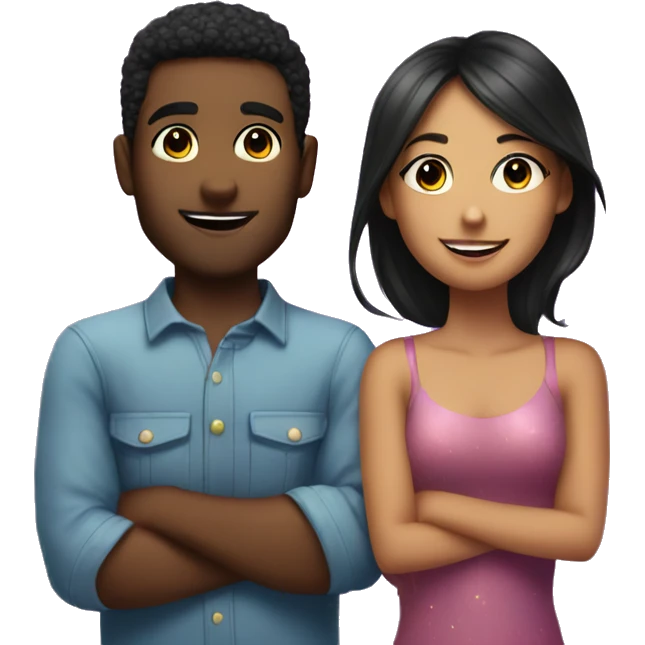 Guy and girl bestie with sparkles emoji