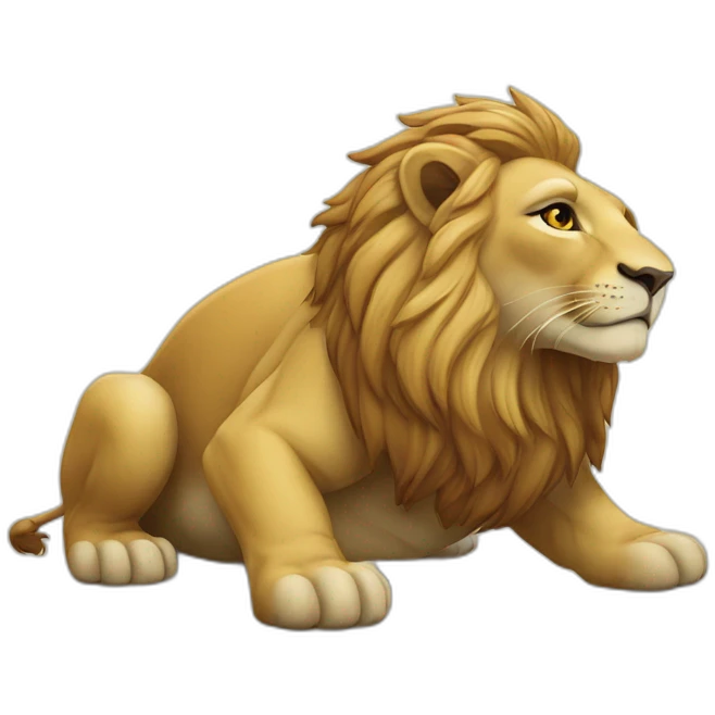 Lion sur tortue emoji