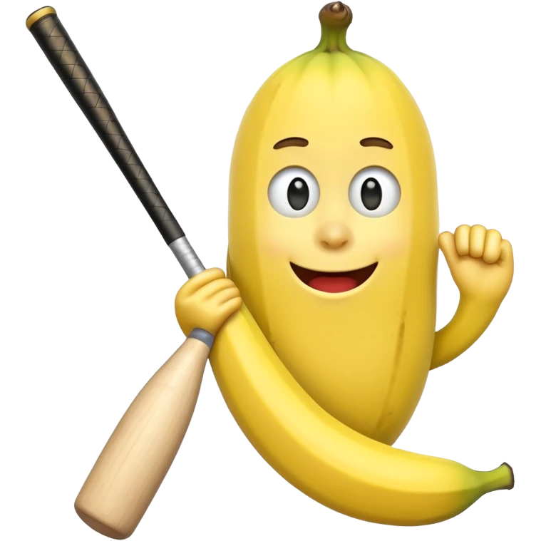 Banana holding baseball bat emoji
