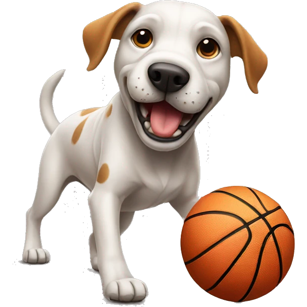 Dog playing basketball  emoji