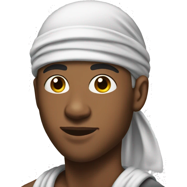 A young man in his twenties with a durag on his head  emoji