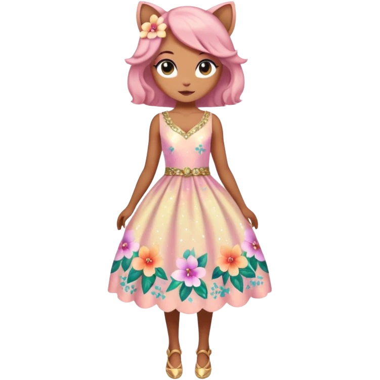 Multicolored sparkly pastel dark iridescent light pale gloomy spooky cute adorable pretty cool elegant realistic floral exotic Falvie-Fionbri, full body emoji