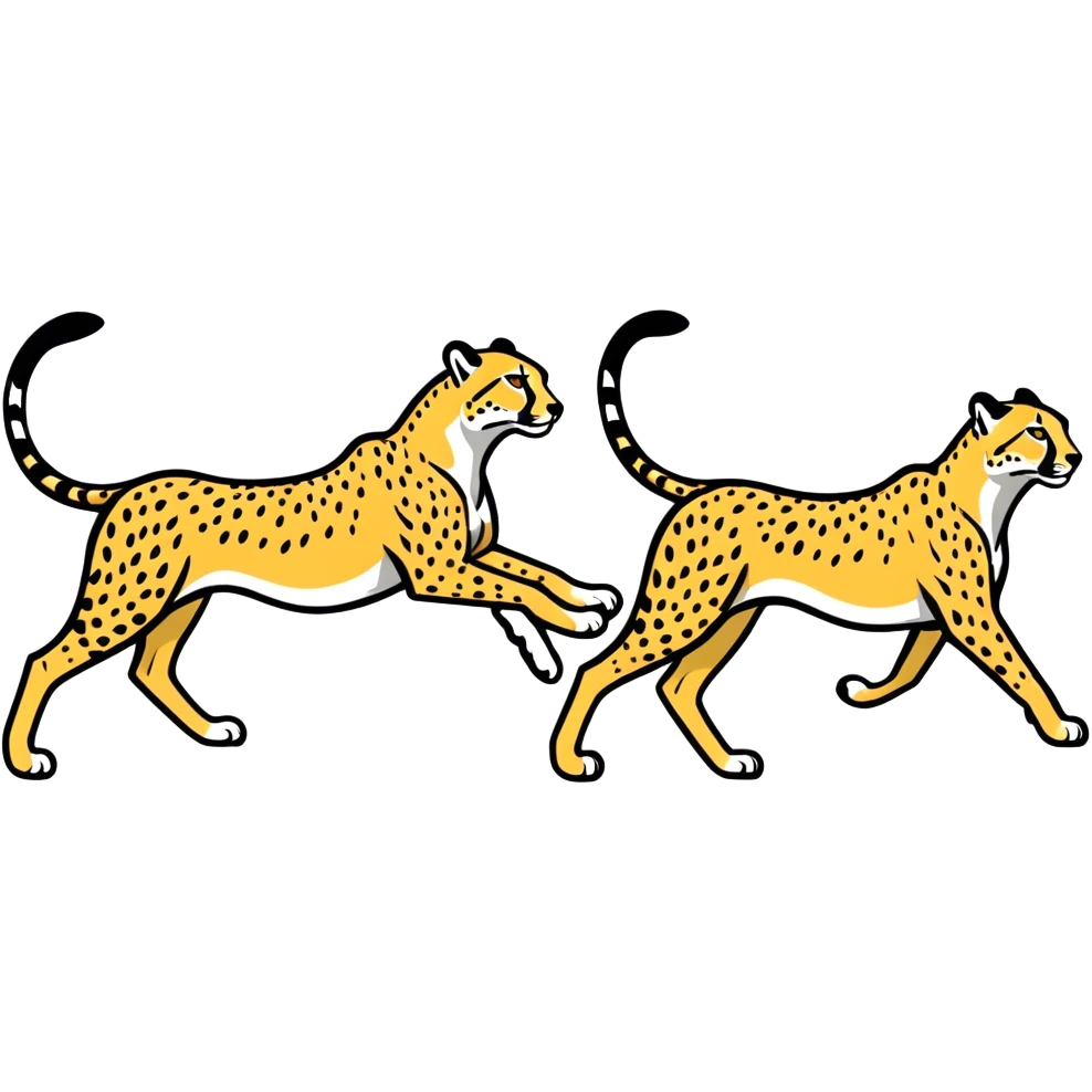 Cheetah fighting cheetah emoji