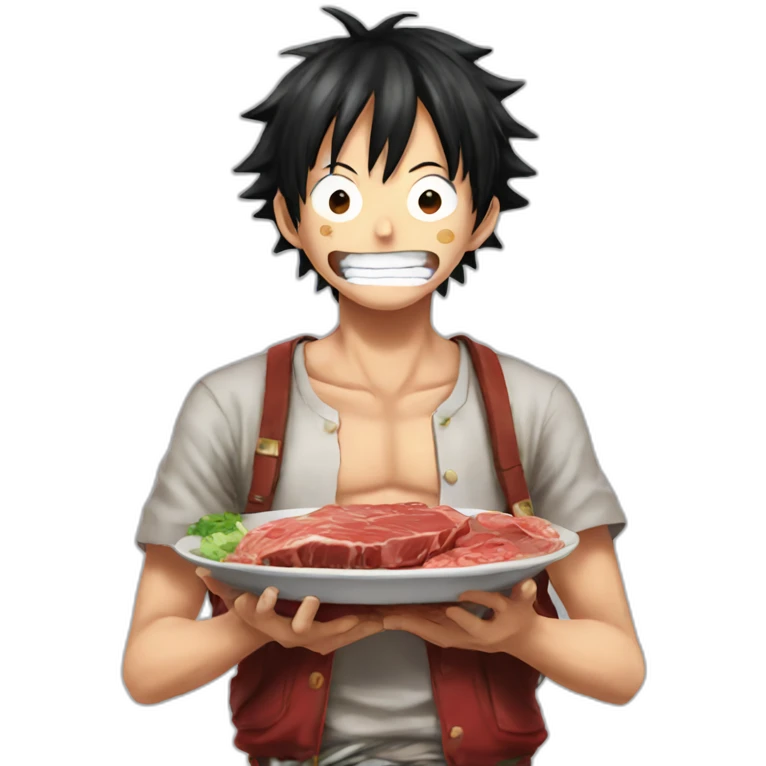 Luffy-eating-meat emoji