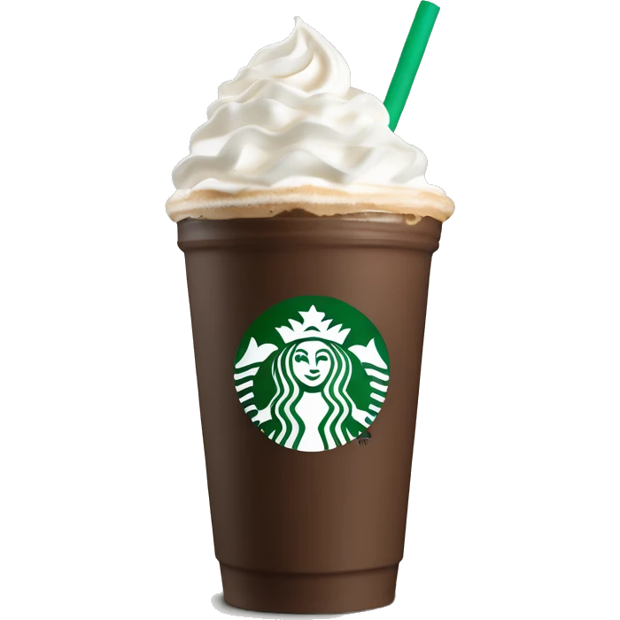 Starbucks mocha Frappuccino with whip cream emoji