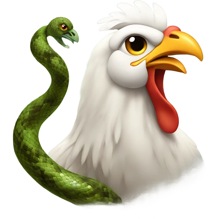 Chicken combined with a snake emoji