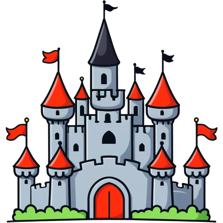 magical castle with flags emoji