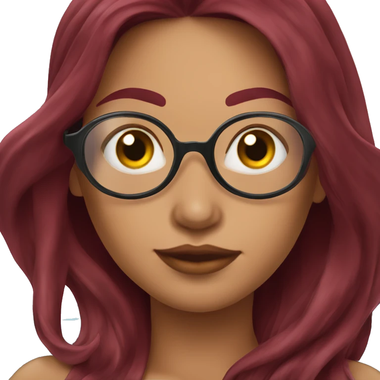 Beautiful tattooed  burgundy long haired woman swimming in a pool emoji