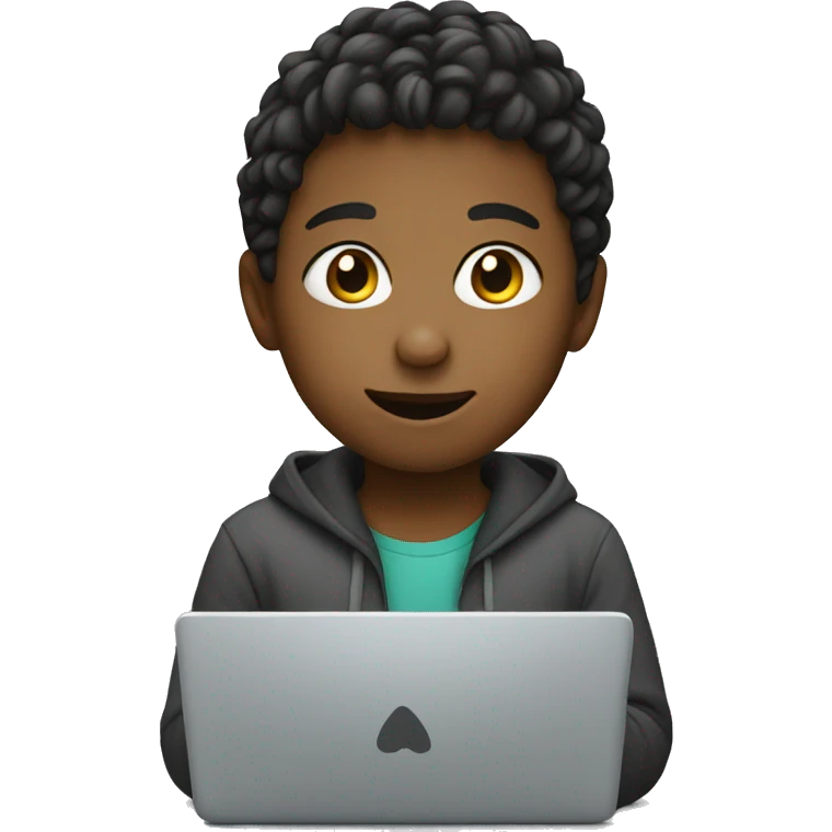 child using a laptop emoji