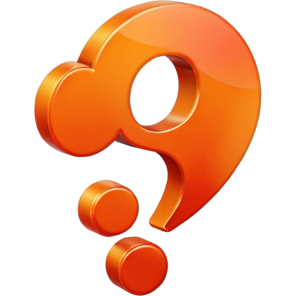 red-and-orange colored question mark emoji