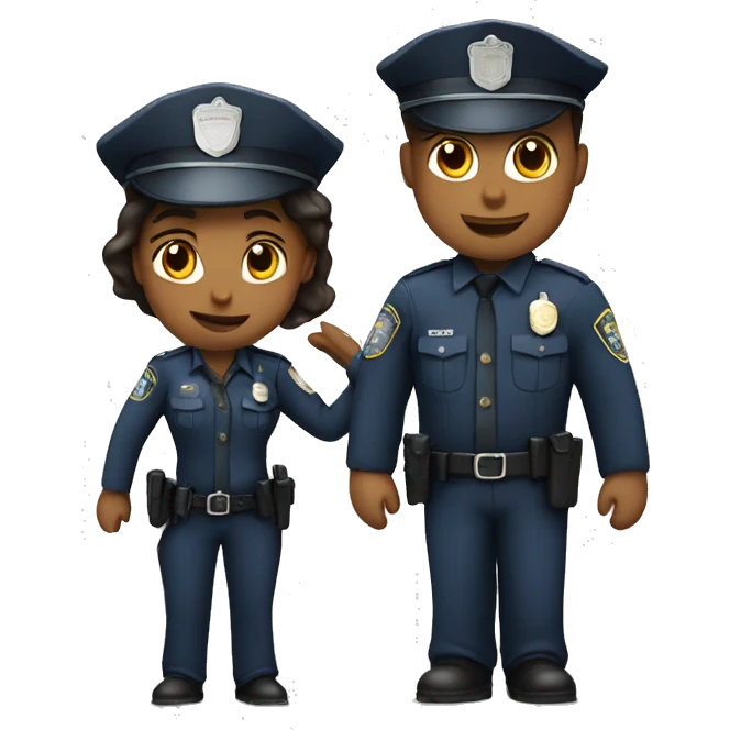 Police Woman With Police man in love emoji