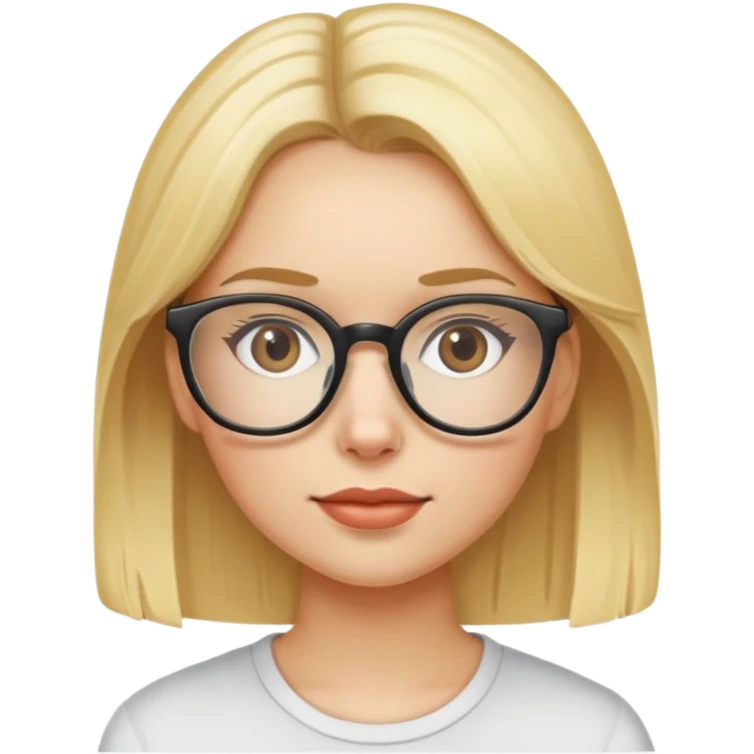 Blonde dumb girl with glasses  emoji