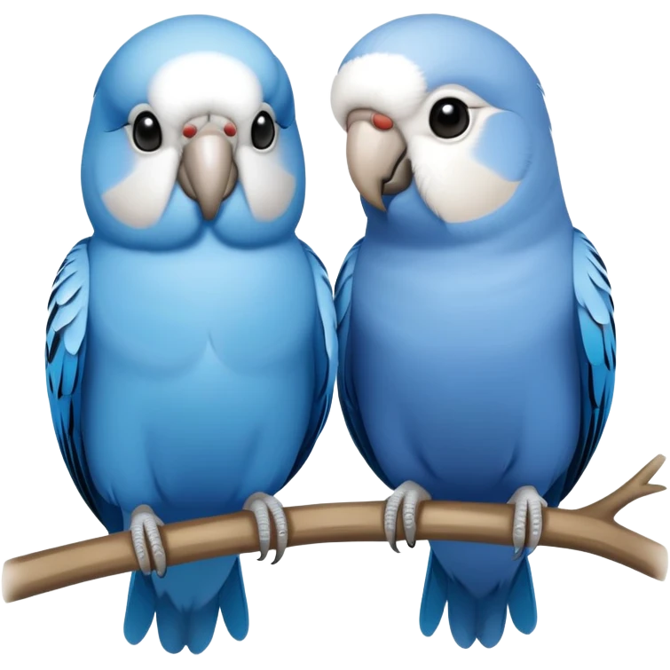 Pair of parakeets, one blue one silver emoji