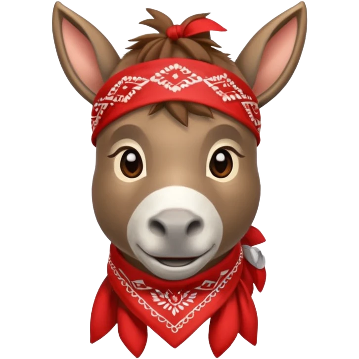 charming donkey with a red bandana emoji