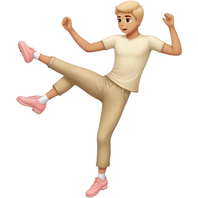 Some one kicking the feet in the air while Blushing  emoji