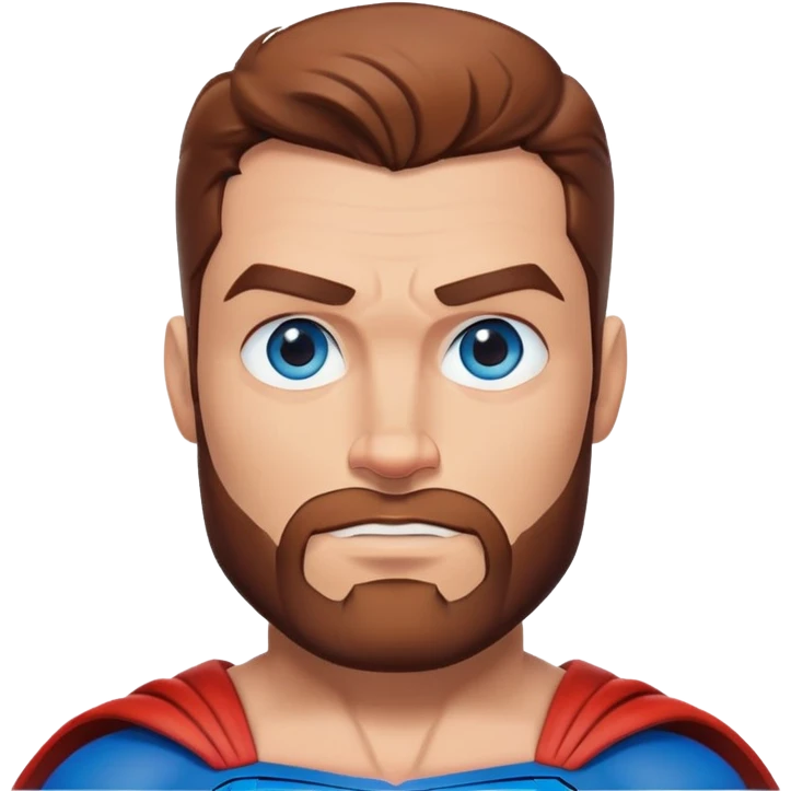 Superman Blue Eyes Redish Brownish Beard Muscle emoji