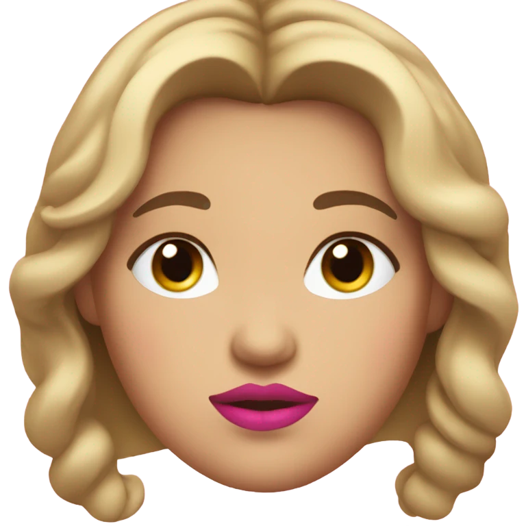 A fat gurl with browen light hair and beautiful browen eyes and a pink lips and pink cheeks  emoji