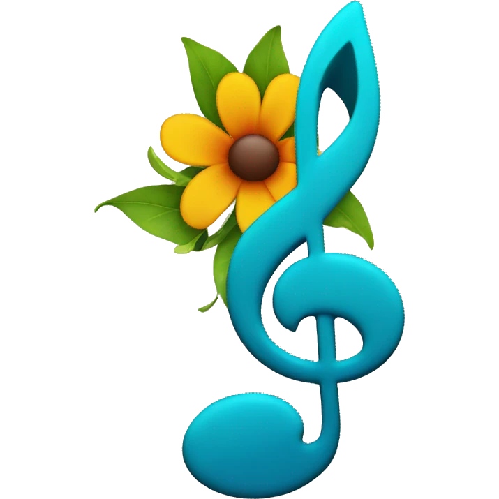 music note with flower emoji