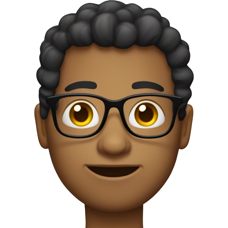 latino americada con pelo negro y lentes emoji