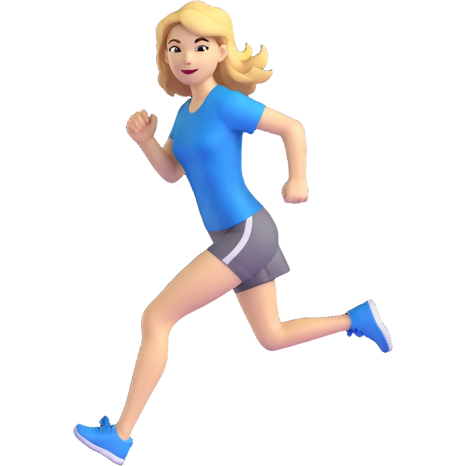 Michelle Monaghan running, female actress with honey blonde hair emoji