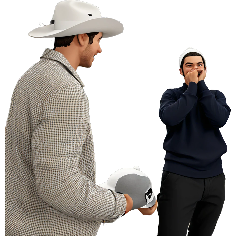 two boys in stylish hats emoji