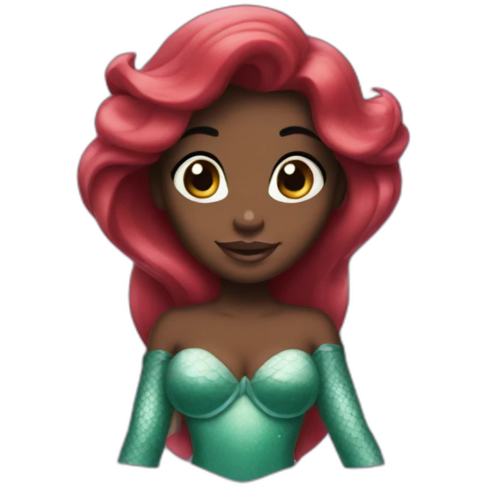 Ariel little mermaid with dark skin emoji