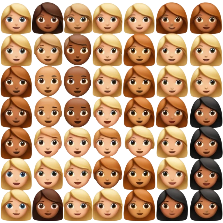 صورة تحتوي على 10 أعمدة و7 صفوف ايموجي متشابهة بينها واحد مختلف emoji