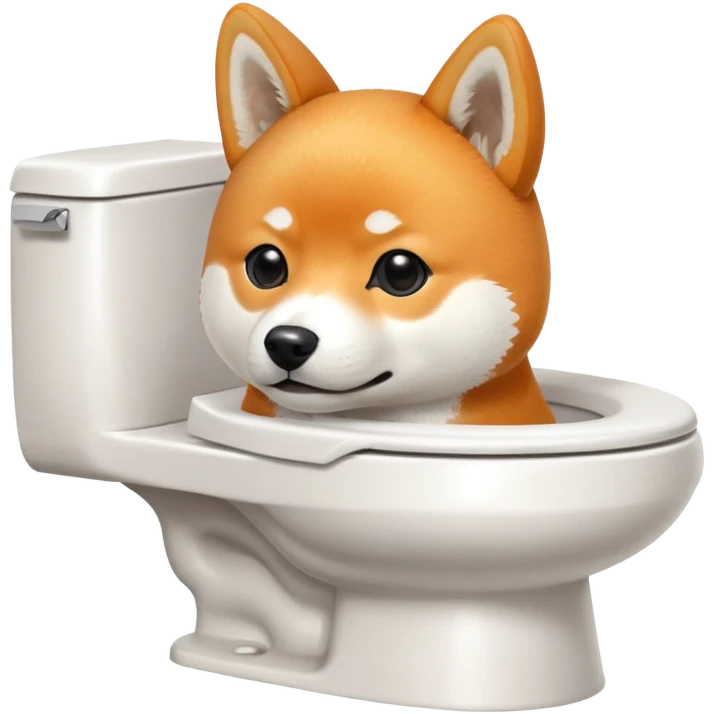 A Shiba Inu sitting on the toilet emoji