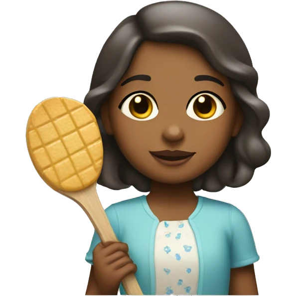 Niña con una paleta emoji