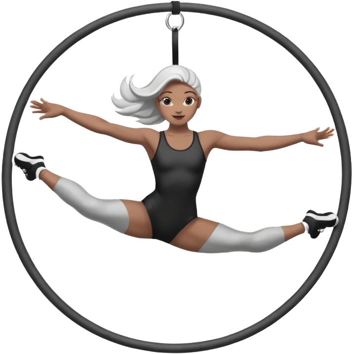 aerial hoop aerialist black n white emoji