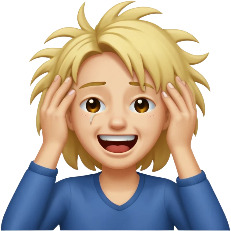 Laugh crying ripping hair out emoji