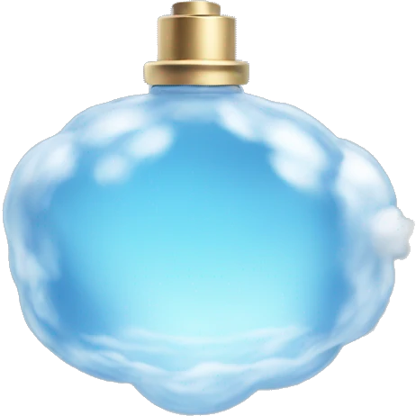 cloud perfume blue bottle in a cloud emoji