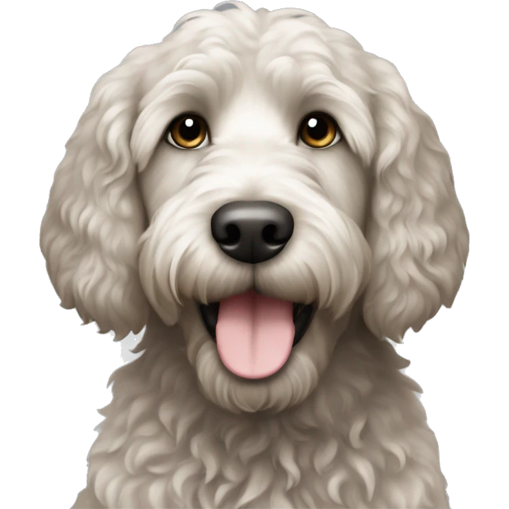 labradoodle black and white  emoji