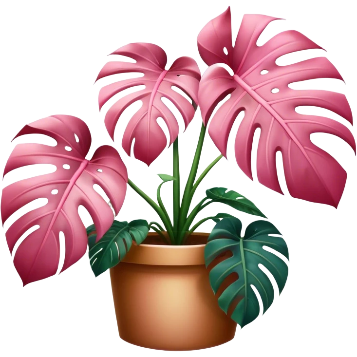 Monstera Plant pink  emoji