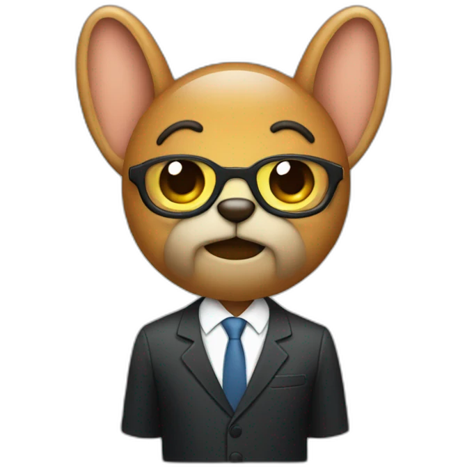 Big ear with a suit emoji
